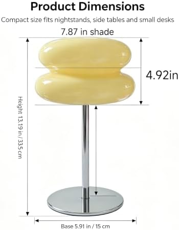 Mushroom lamp, Bedroom Medieval Modern Bedside Table lamp for Night Stands, Vintage dimmable Small Lamps, Cute Cool Desk Lamps Home Room Aesthetic Decor for Living Room(Cream‌) - Image 2