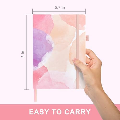 &And Per Se Dotted Journal Notebook, A5 Hardcover Aesthetic Dotted Notebook – 160 Pages 100gsm Thick Dot Grid Paper, 3 Sticker Sheets – Gift-Ready Journaling Kit for Women (Blush Watercolor) - Image 2