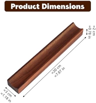 Walnut Wood Pen Tray Single Pen Holder, 7.87x1.18x0.78inch - Image 2