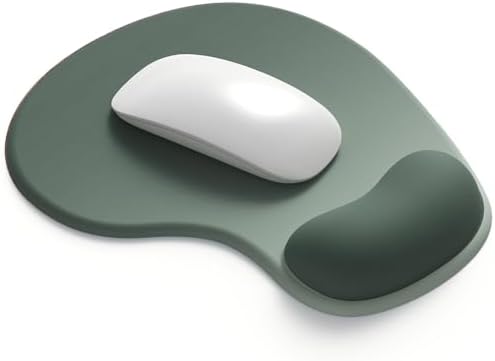 Office Mousepad with Gel Wrist Support - Ergonomic Gaming Desktop Mouse Pad Wrist Rest - Design Gamepad Mat Rubber Base for Laptop Computer -Silicone Non-Slip Special-Textured Surface (04SageGreen) by DEMONCHEST