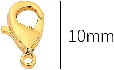 18K Gold Plated Lobster Clasps Non Tarnish 10mm 20pcs for Jewelry Making Findings