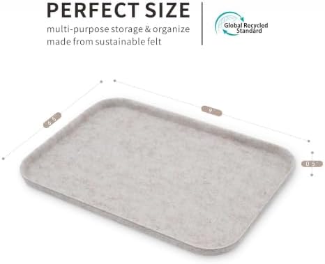 Welaxy Felt Tray Lid for Drawer Organizer bin cap of box catchall Oatmeal - Image 6
