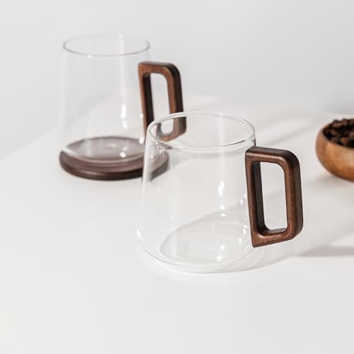 Set of 2 Premium Heat-Resistant Glass Mug, 17oz (500ml) Clear Glass Cup - Image 2