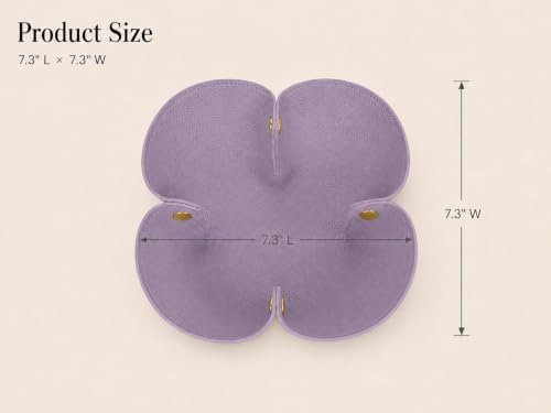 Grained Faux Leather Flower Shaped Valet Tray, Taro Purple - Image 4