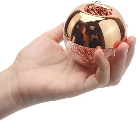 NatSumeBasics Rose Gold Paper Clip Holder Dispenser & 100 Paper Clips - Image 4