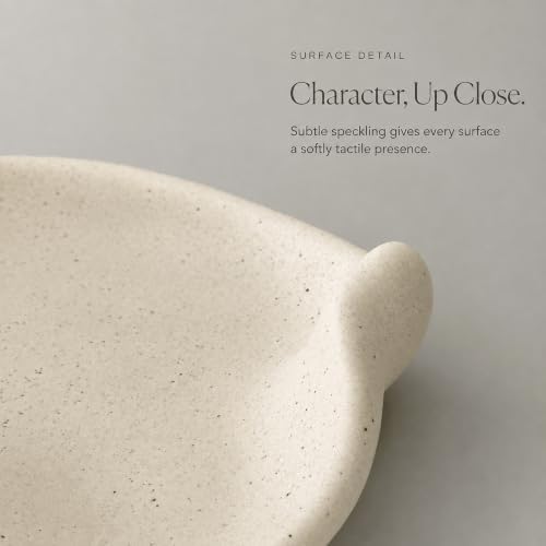 Ceramic Jewelry Dish, 6.3 in, Organic Shape, Speckled Oat Beige - Image 3