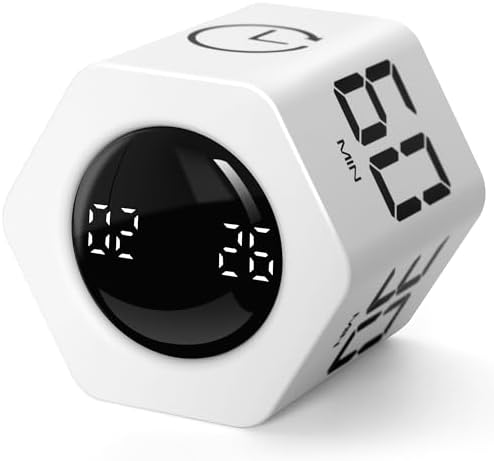 Productivity Timer, 1, 5, 10, 30, 60 Minute Presets, Desk Cube Timer by Exlliy