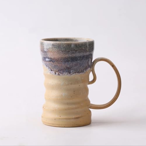 17oz Large Unique Cool Tall Handmade Ceramic Coffee Mug with Comfortable Big handle, Big Pottery Tea Mug, Artisanal Stoneware Coffee cup, Rustic Lead-free Tea Cups, Microwave safe Coffee Cup - Image 3