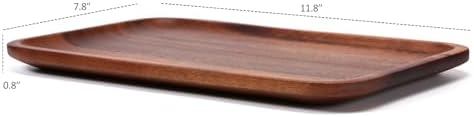 Serving Acacia Wood Valet Tray for Men Women, Catch All Acacia Mens Key Dump Bedside Nightstand Organizer EDC Decorative Wooden Tray for Phone Watch Wallet Keys Jewelry - Image 5