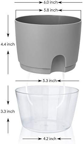 Vanavazon 6 Inch Self Watering Pots for Indoor Plants African Violet Pots - Image 5