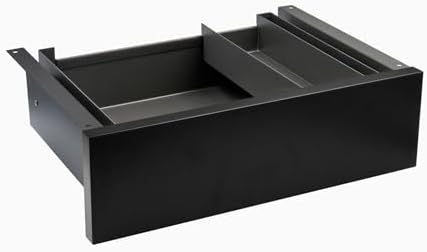 Desky Minimal Under Desk Drawer – Slim Pull-Out Metal Storage Organizer for Sit-Stand Desks, Smooth Glide, Space-Saving Design, Easy Mount, Black Laminate & Space Gray Frame by Desky