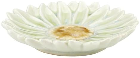 47th & Main Decorative Trinket Tray Flower Shaped Glazed Stoneware Dish for Home Décor, 6" Diameter x 1" Deep, Gerbera Daisy - Image 2