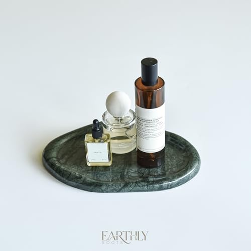 Natural Marble Trinket Tray – 9"x6" Cloud Shaped Decorative Dish for Jewelry, Keys, Perfume, Cosmetics, Vanity, Bathroom, Candle, Kitchen & Countertop | Stone Catchall or Gift (Indian Green) - Image 2