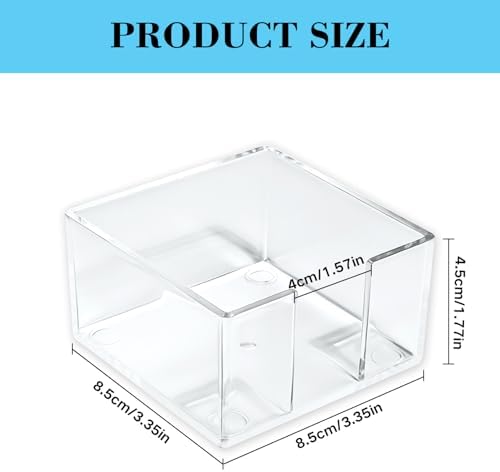 Clear Sticky Note Holder for Desk, Acrylic Sticky Note Dispenser 3x3 Inch - Image 3