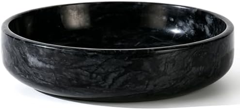 Natural Marble Decorative Bowl - Hand-Polished Stone Catchall Tray for Coffee Table Centerpiece, Entryway Key Holder, Jewelry Dish, Candle Holder & Home Decor Accent by NEAMVCT