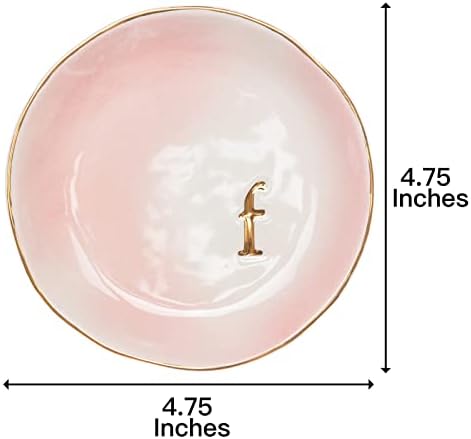 COLLECTIVE HOME - Ceramic Jewelry Tray, Decorative Trinket Dish for Rings Earrings Necklaces Bracelet Watch Keys, Birthday Mother's Day Christmas Gift for Women, 4.75", Colored Surface (F) - Image 2