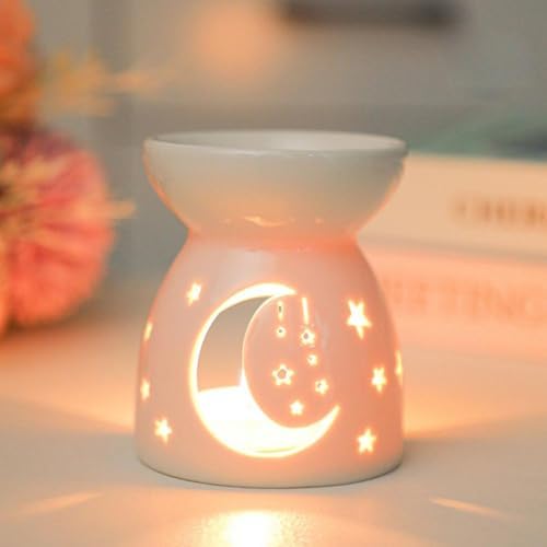 Ceramic Tea Light Candle Holder, Essential Oil Burner Wax Melt Burners Incense Aroma Diffuser Candle Tealight Holder Home Bedroom Decor Housewarming Gift - Image 4