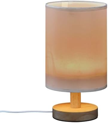 DOMIKING Tranquil Gray Pattern Bedside Table Lamp for Bedroom Small Lamps for Nightstand Lamp with Fabric Lampshade LED Table Lamps for Living Room Office Dorm Home Nursery - Image 2