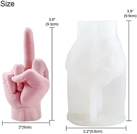 3D Hand Shaped Silicone Mold for Candle Making, Gesture Candle Mold,Middle Finger Shaped Resin Casting Mould for Making Candle Baking Soap Wax Cake Mousse Ice Cream - Image 2