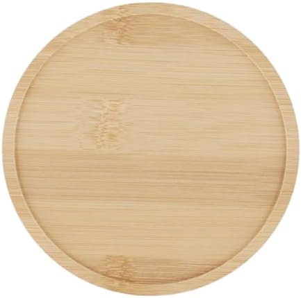 HOIGON 20 Pack Round Bamboo Coasters, 5 Inch Natural Wooden Coasters, Round Bamboo Tray Saucer Set for Drinks, Crafts, Succulents - Image 4