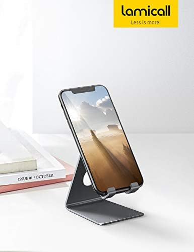 Lamicall Cell Phone Stand, Phone Dock : Cradle, Holder, Stand, Compatible with Phone 12 Mini 11 Pro Xs Xs Max Xr X 8 7 6 6s Plus 5 5s 5c All Android Smartphone Charging, Accessories Desk - Gray - Image 6