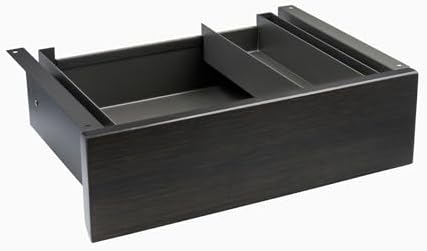 Desky Minimal Under Desk Drawer – Slim Pull-Out Metal Storage Organizer for Sit-Stand Desks, Smooth Glide, Space-Saving Design, Easy Mount, Dark Bamboo & Space Gray Frame by Desky