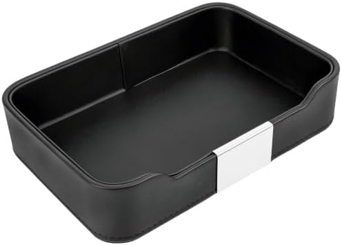 Leather Valet Tray Desktop Storage Organizer,Bedside Vanity Catchall Tray by RHCSZ