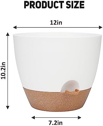 YNNICO 12 inch Large Self Watering Plant Pots for Indoor Outdoor Plants - Image 4