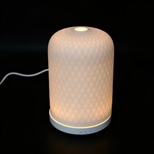 Ceramic Essential Oil Diffuser with 7-Color LED Mood Lighting by BEBEMOKO