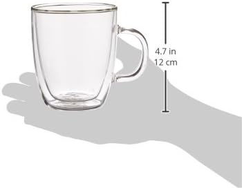 Bodum 10oz Bistro Double Wall Insulated Mug, High-Heat Borosilicate Glass, Set of 2, Clear - Image 3