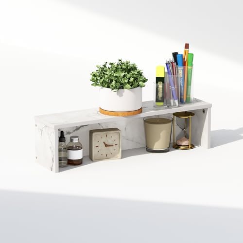 Furinno Classic Desk Organizers and Accessories, 23-Inch Desk Organizer, Desktop Organizer, for Office Supplier, Marble White - Image 3