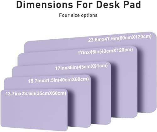 Aothia Faux Leather Desk Mat – Large Mouse Pad, Non-Slip PU Leather Blotter, Waterproof Writing Surface for Office and Home (Lavender, 47.2" x 23.6") - Image 4