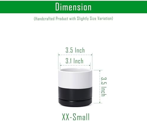 D'vine Dev 3.5 Inch Ceramic Planter Pot, Black White Two Tone, 94-O-A-L - Image 2