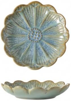 Petal Shaped Ceramic Jewelry Tray, Small Decorative Dish for Rings Earrings, Vanity Organizer for Nightstand Desk Bathroom (1 Piece) by Unknown