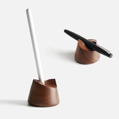 1pc Wooden Pen Holder for Desk Walnut Pen Tray, Minimalist Pen Rest, Wood Desk Organizer Tray by YUSHENCrafts