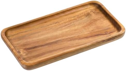 7.2 x 4.09 Inch Mini Wooden Platter,Rectangle Decor Serving Tray by Unknown