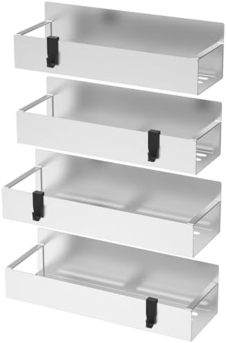 HuggieGems Metal Magnetic Spice Rack for Refrigerator Silver, 4 Pack - Image 6