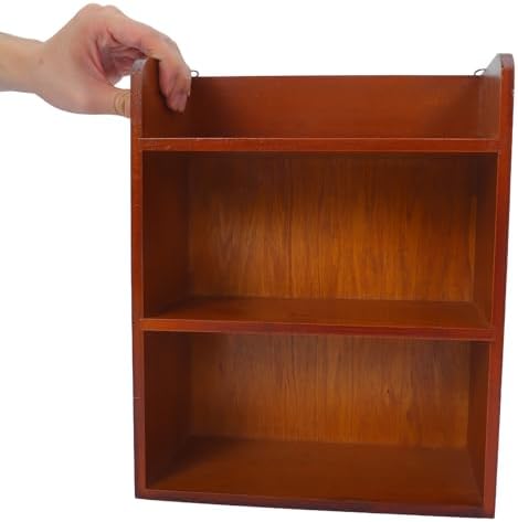 LIFKOME Desk Organizer Shelf Modern Minimalist Style 3 Tier Wooden with Smooth Surface Treatment and Easy Cleaning Brown Wood Storage Stand for Office and Dorms - Image 5