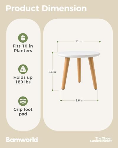 Bamworld Plant Stand Indoor Small Plant Table for Large Plant - Image 5