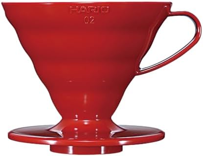Hario V60 Plastic Coffee Dripper, Size 02, Red by Hario