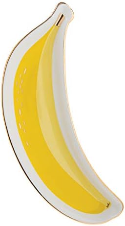 slant collections Creative Brands Ceramic Shaped Trinket Tray, Small, Banana by SlantCollections