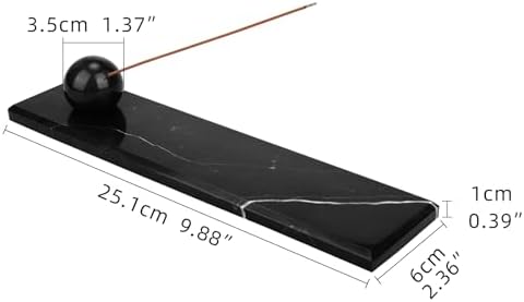 Natural Marble Incense Holder Tray (White Black) - Image 2