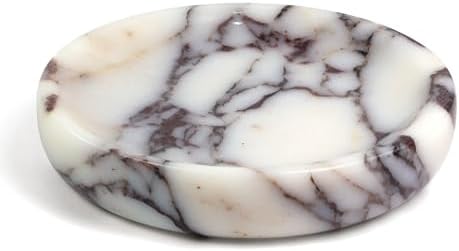 LIN CHUAN Marble Jewelry Dish, Round Ring Dish, 5.5 Inch, Calacatta Viola by LINCHUAN