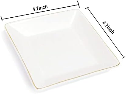 HANKOR Ceramic Jewelry Dish Tray, Decorative Trinket Tray Holder for Ring Earring Key, Gift for Women Girls, 4.7inch, White - Image 7