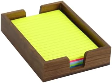 MultiBey Walnut Wood Sticky Notes Holder - 4x6 Inch Memo Pads Dispenser by MultiBey