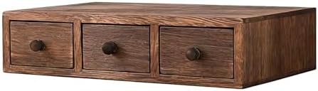 Sturdy Wood Multiple Compartment Storage Tray for Tidying Workspaces Wood Desktop Planner by Unknown