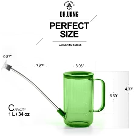 Small Watering Can Indoor Plants with Long Spout (1L, Green) - Image 3