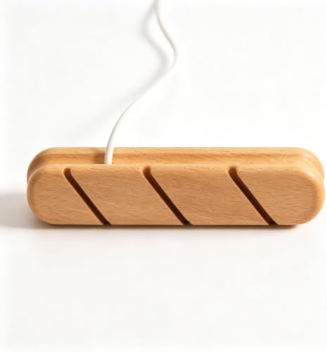Solid Wood Desk Cable Management Cord Holder by Unknown