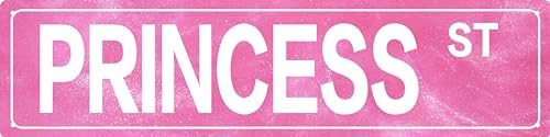 Retro Girl Pink Tin Metal Sign Princess Statement Wall Decor for Home Vintage Bar or Dorm Unique Gift Idea for Friends 4x16 in by LMDDFZS