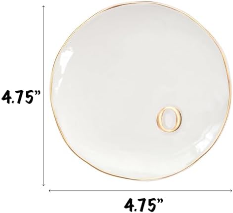 COLLECTIVE HOME - Ceramic Jewelry Tray, Decorative Trinket Dish for Rings Earrings Necklaces Bracelet Watch Keys, Birthday Mother's Day Christmas Gift for Women, 4.75", Glossy (o) - Image 2